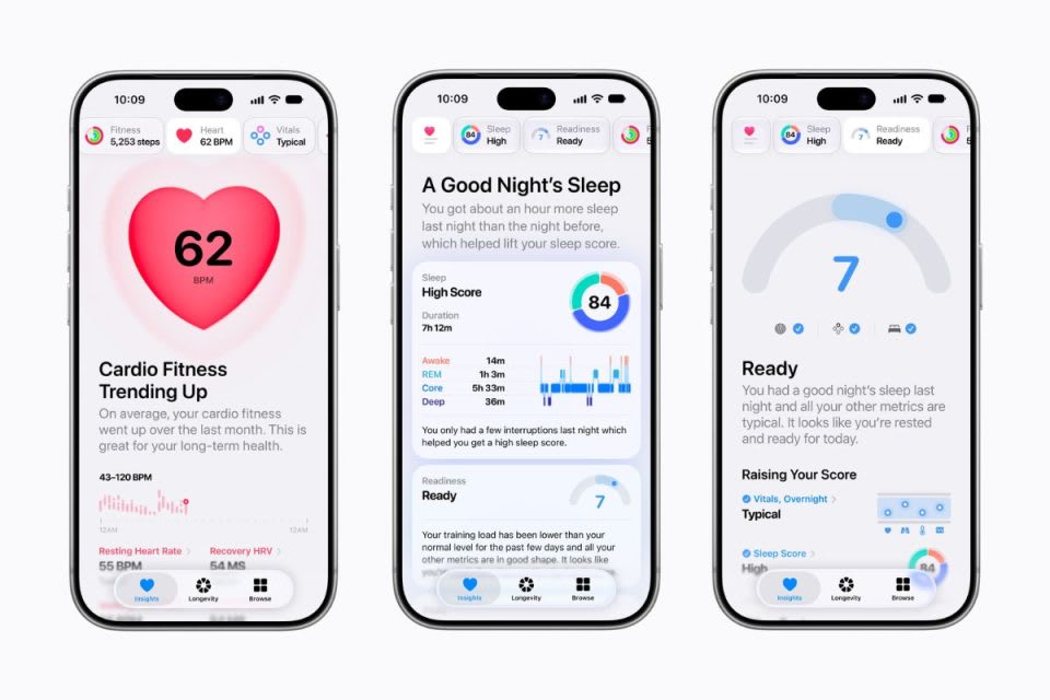 Apple presenta su app de Salud con inteligencia artificial y seguimiento de longevidad