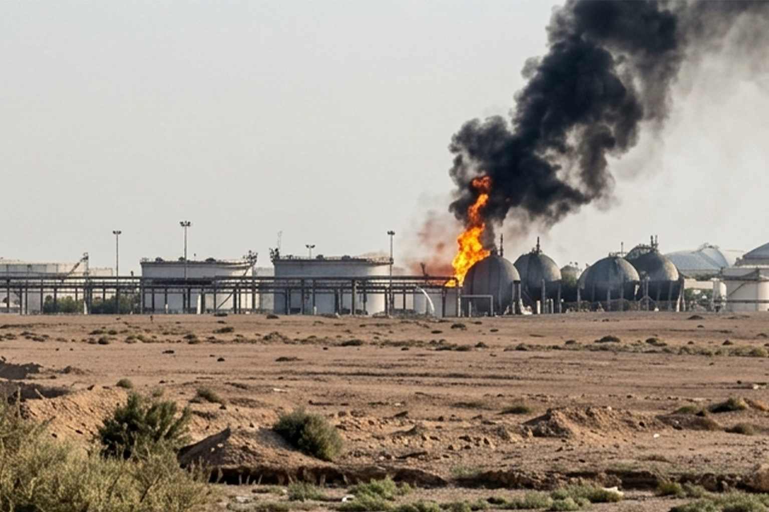 Un incendio afecta una refinería de Saudi Aramco mientras los hutíes reivindican un ataque
