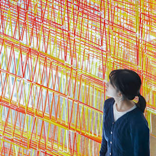 Busan installation uses 41,415 straws to create shifting structure