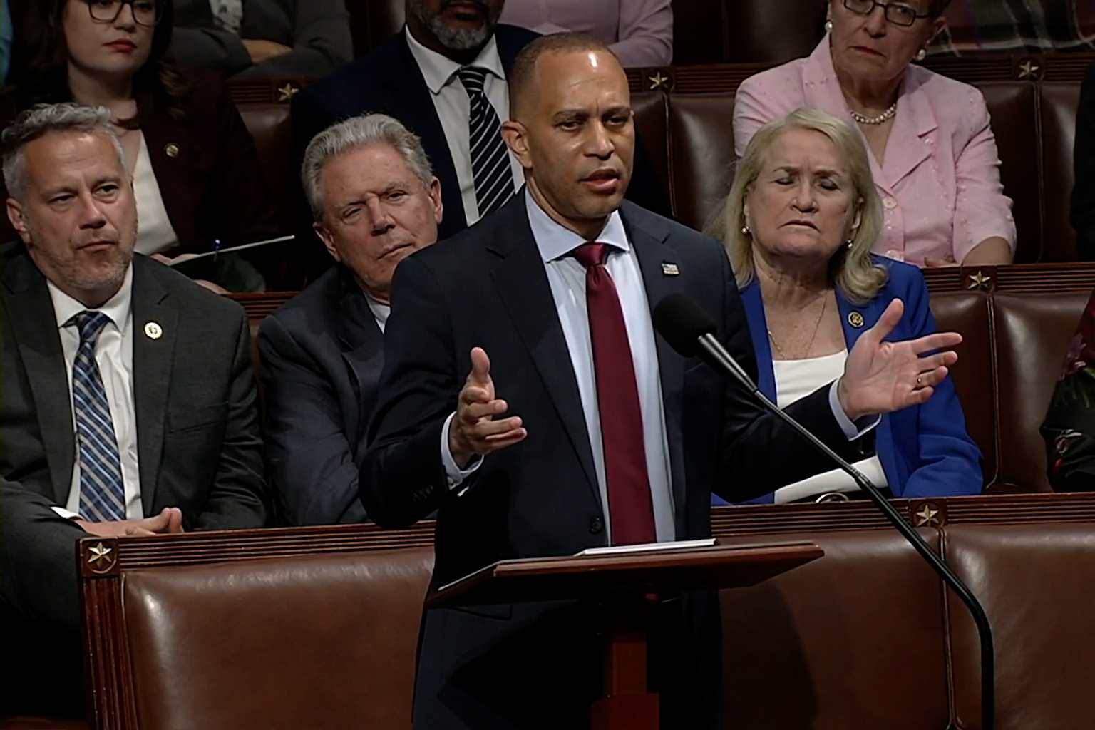Jeffries delays House vote on Trump spending bill with hourslong speech