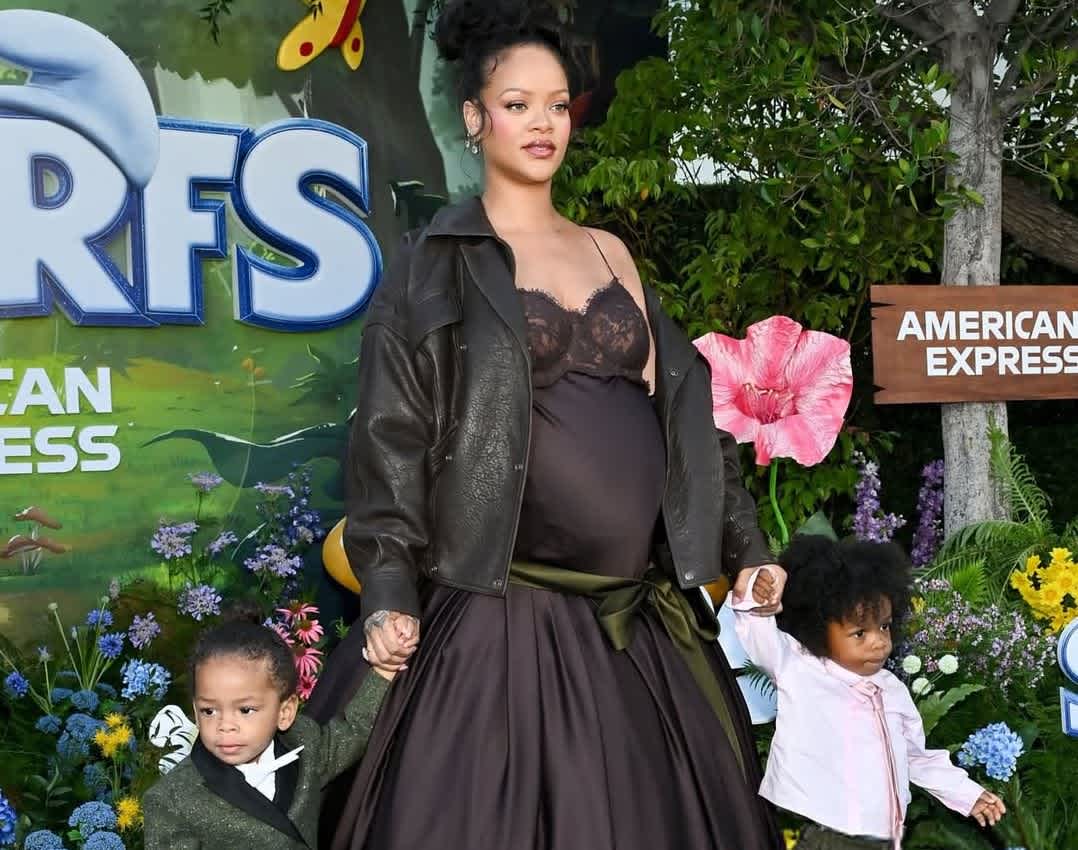 Rihanna YSL gown jacket detail