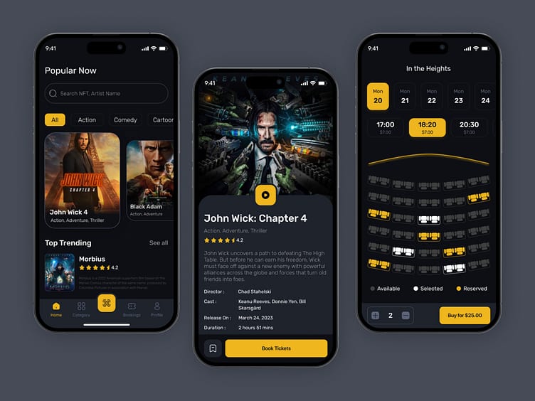 Movie ticket booking app with seat selection