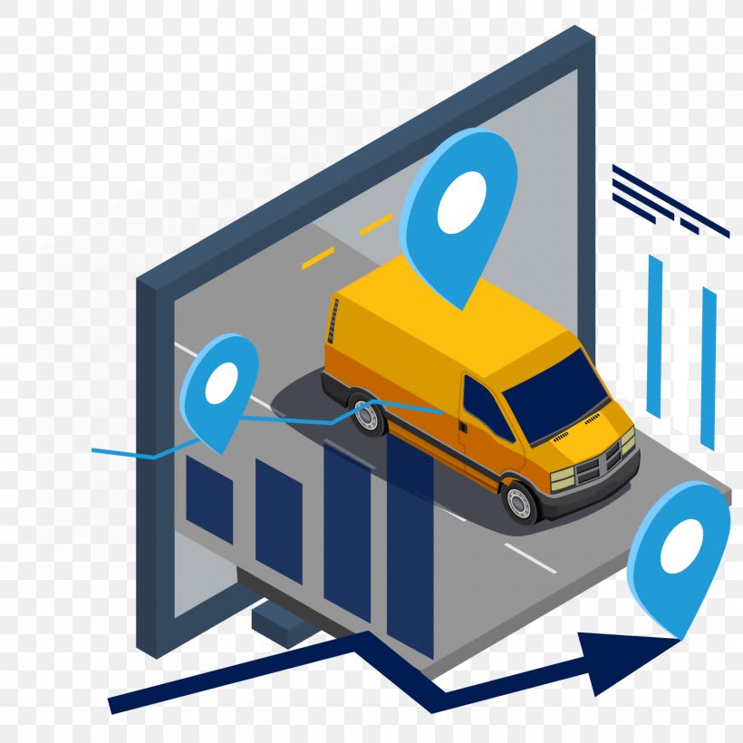 Transport management vehicle tracking illustration