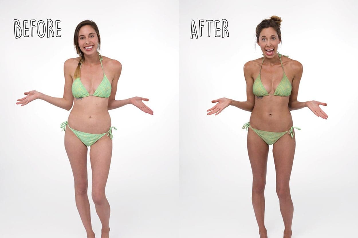 Spray tan before and after results at Victoria Beauty Salon, Victoria London