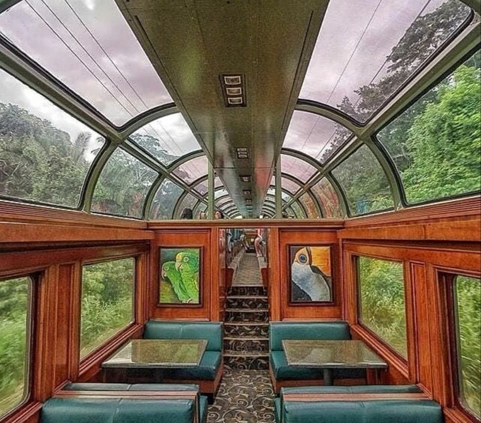 Panama Canal Railway glass dome interior panoramic car