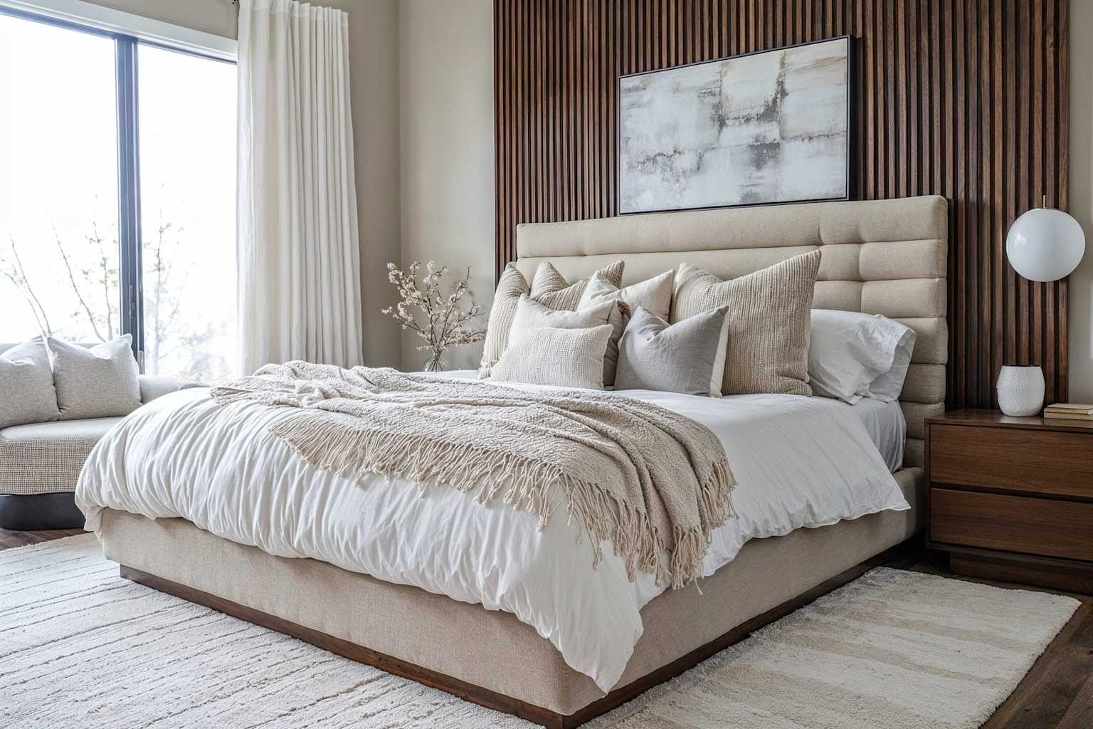 Occupied staged bedroom