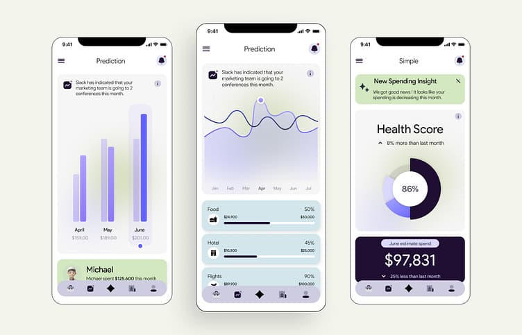 Personal finance app dashboard preview
