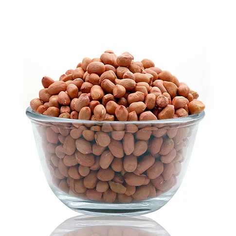 Premium bold peanuts in clear glass bowl