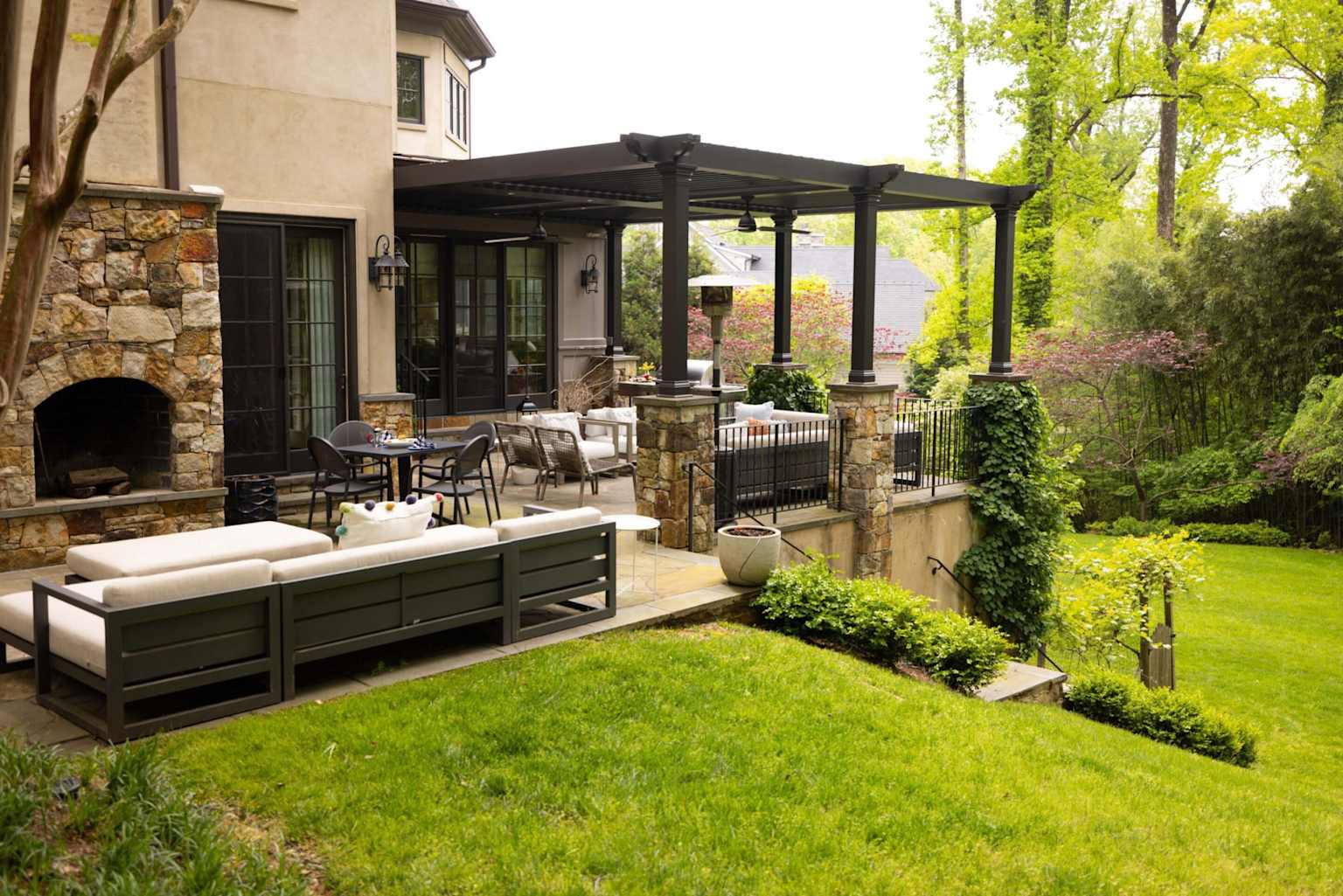 Modern louvered pergola completed project Bay Area