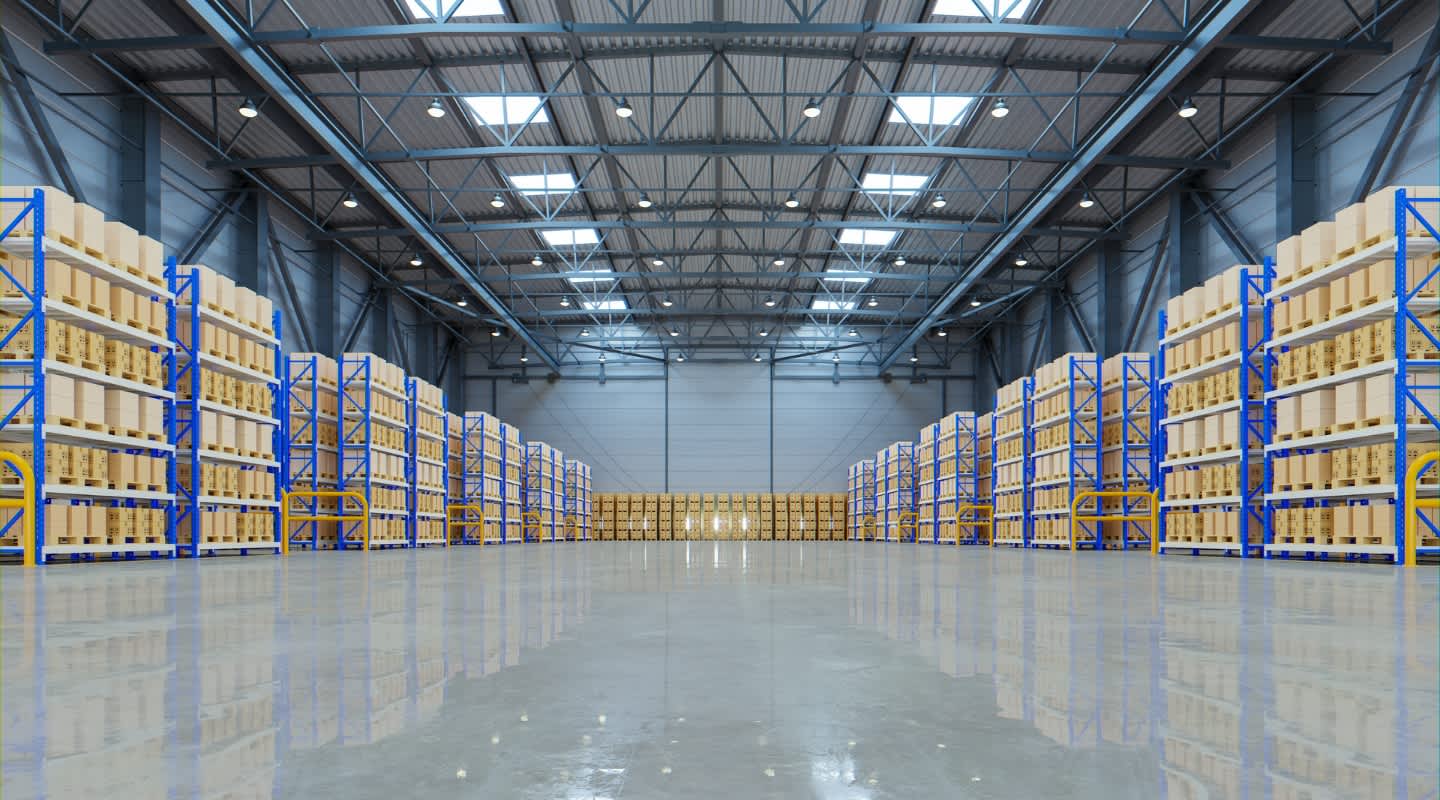 Industrial warehouse interior in Singapore
