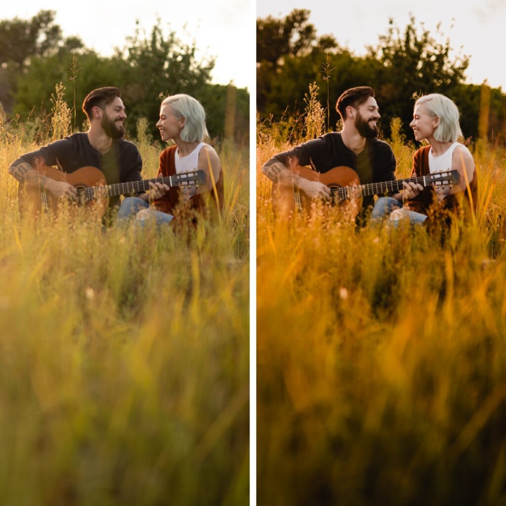 Warm tones golden amber portrait lifestyle photography