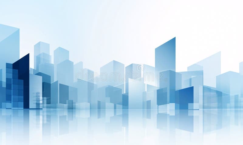 Abstract digital cityscape with infrastructure and data networks