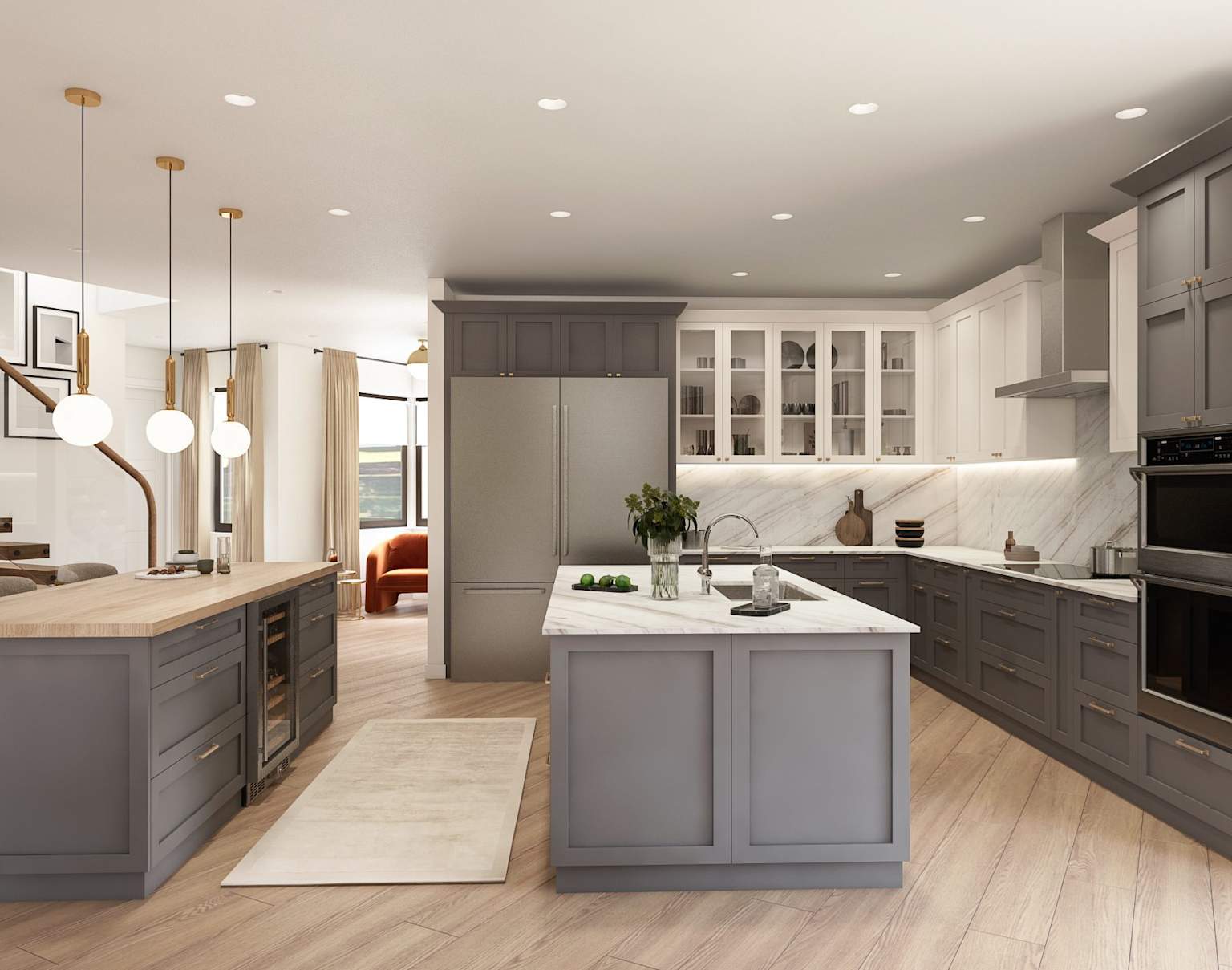 Custom shaker kitchen cabinets with island installed in Tampa Bay home
