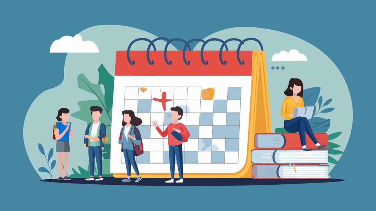 Course management scheduling illustration