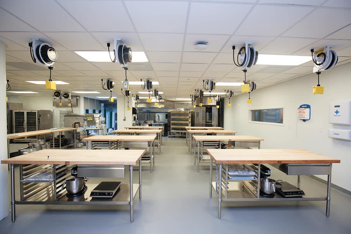 Modern hospitality teaching kitchen