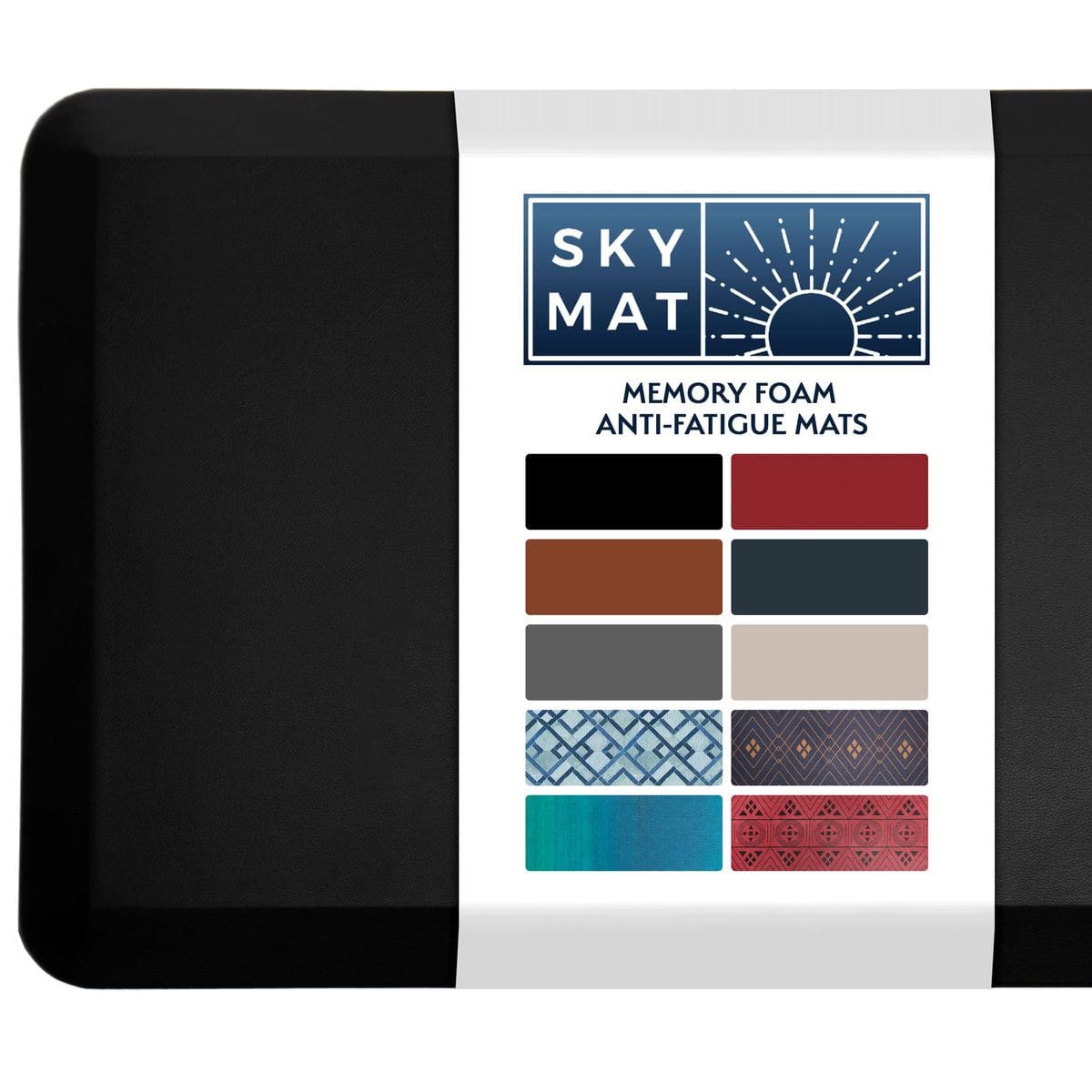 Sky Mat Anti-Fatigue Comfort Floor Mat &ndash; product packaging showing color options