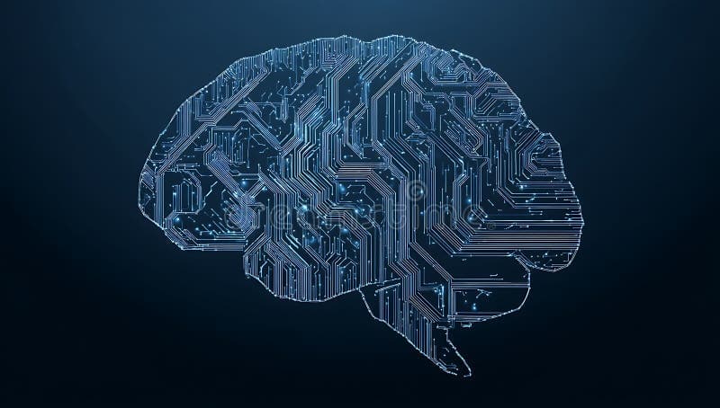 Glowing digital brain circuit representing AI reasoning