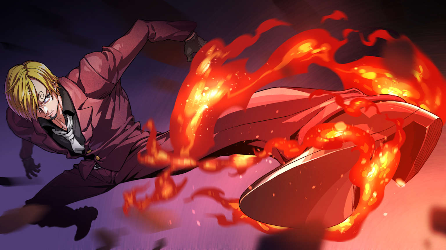Sanji Diable Jambe Inferno One Piece flammes jambes de feu HD 1920x1080