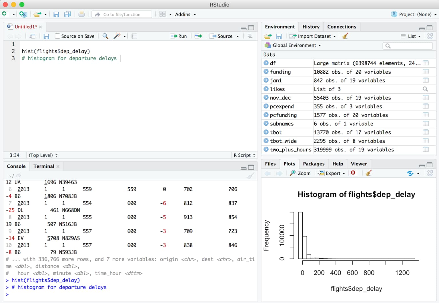 RStudio interface