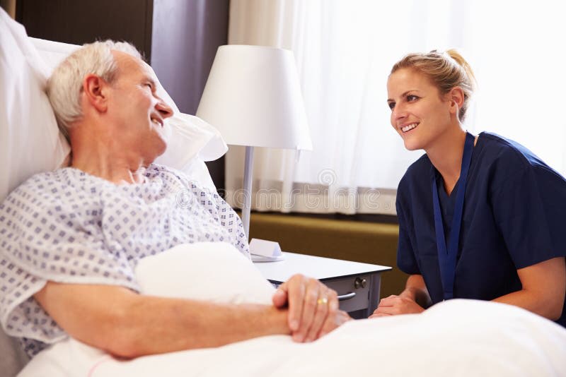 Nurse talking with patient