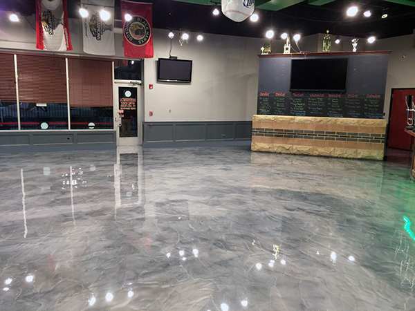 Commercial interior with professional epoxy floor coating