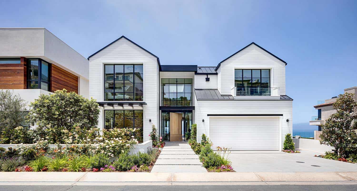 Modern coastal home exterior with indoor-outdoor living