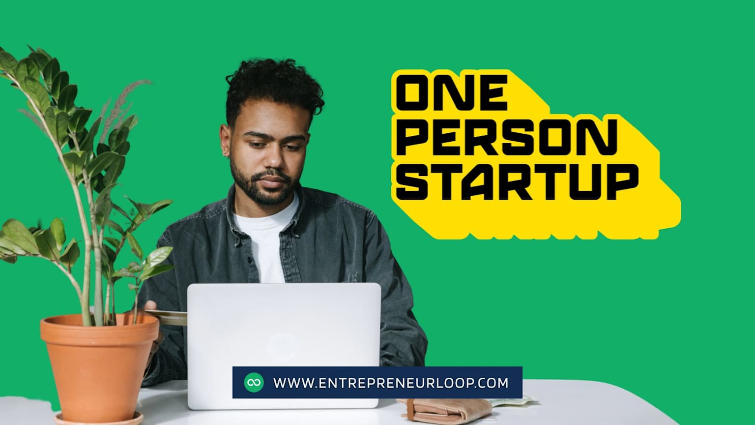 One person startup founder building billion dollar AI company with laptop