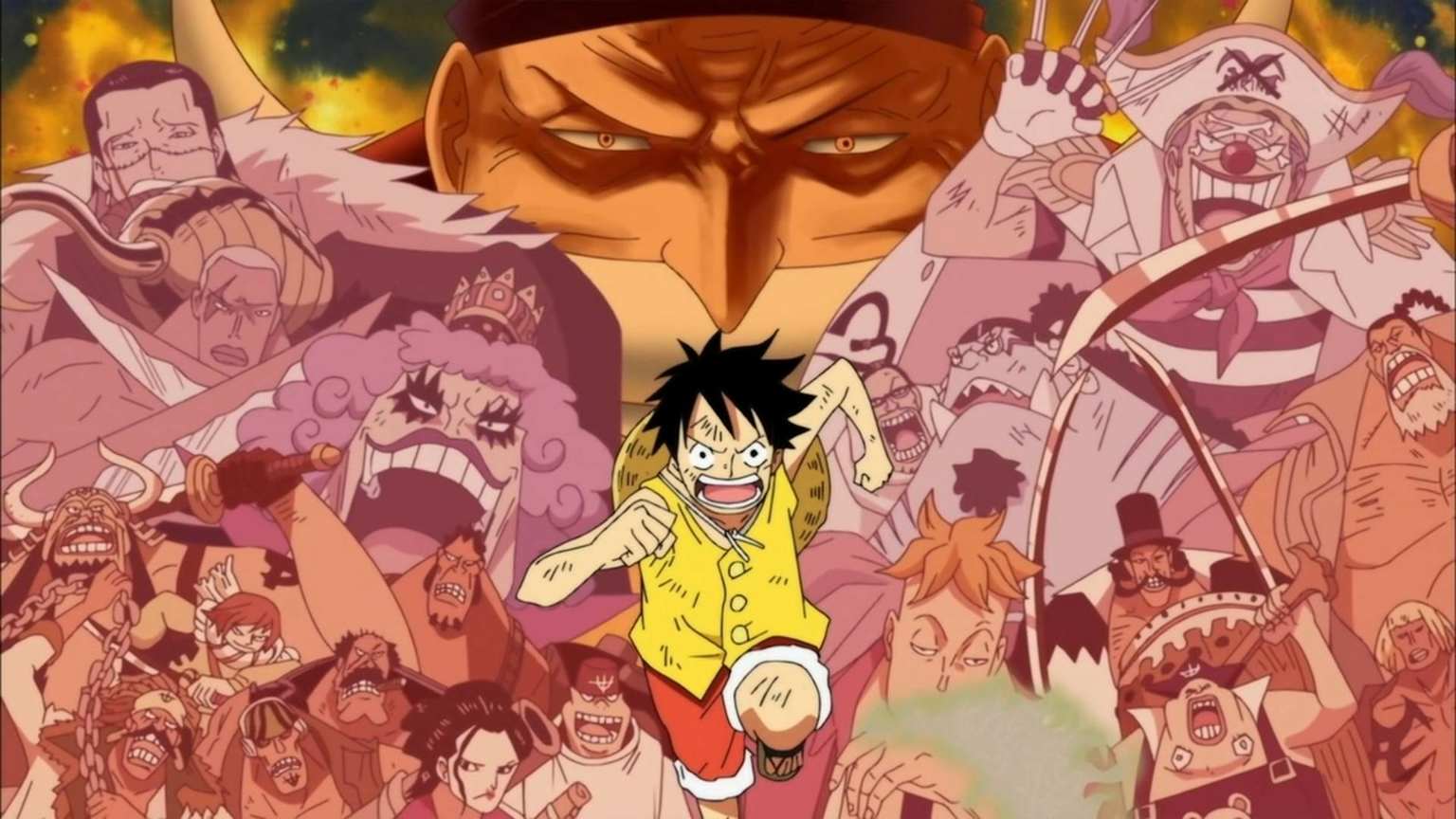 La Guerre de Marineford One Piece - Luffy et les pirates de Barbe Blanche à l'assaut