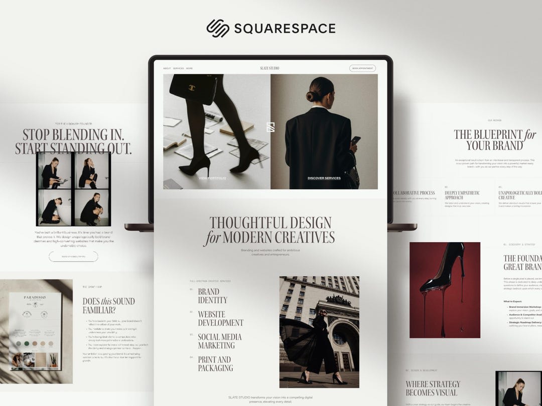 Editorialowy layout agencji brandingowej