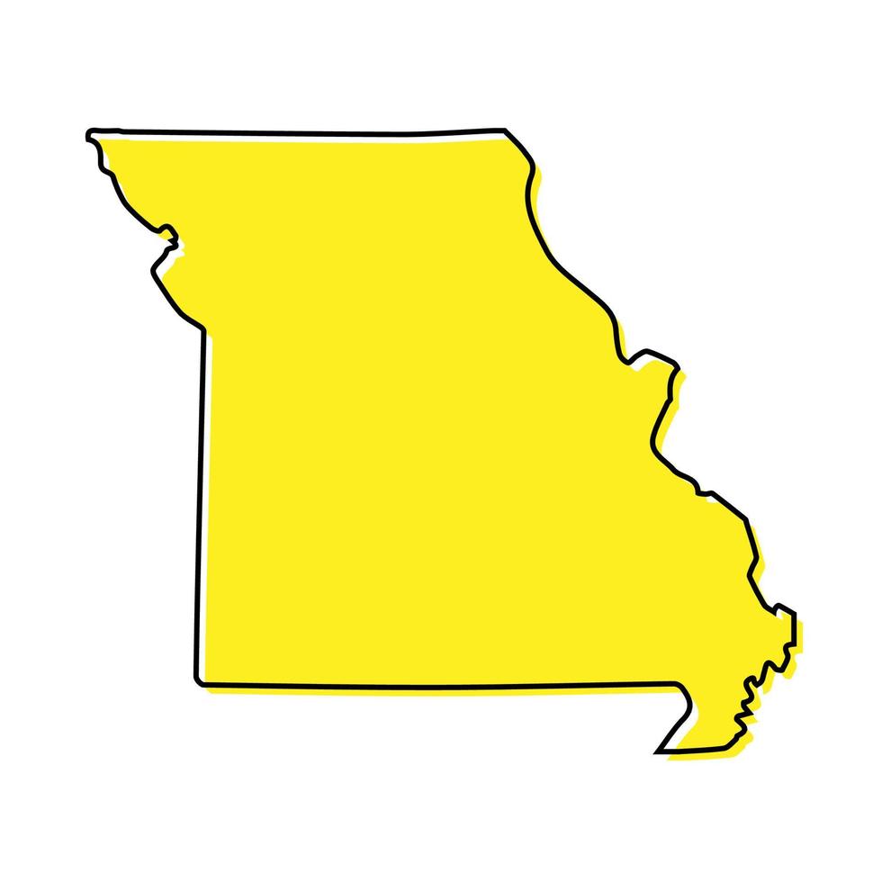 Outline map representing the state of Missouri