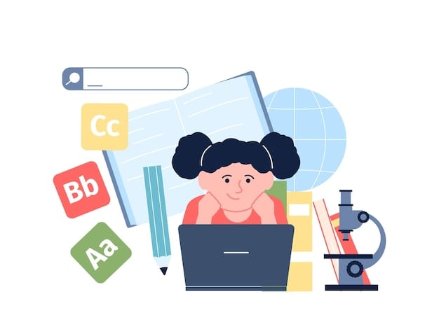 Child learning with books and globe