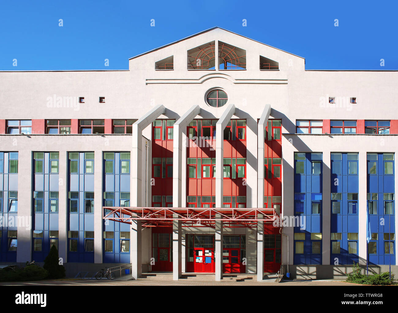 Exterior of a modern school campus building
