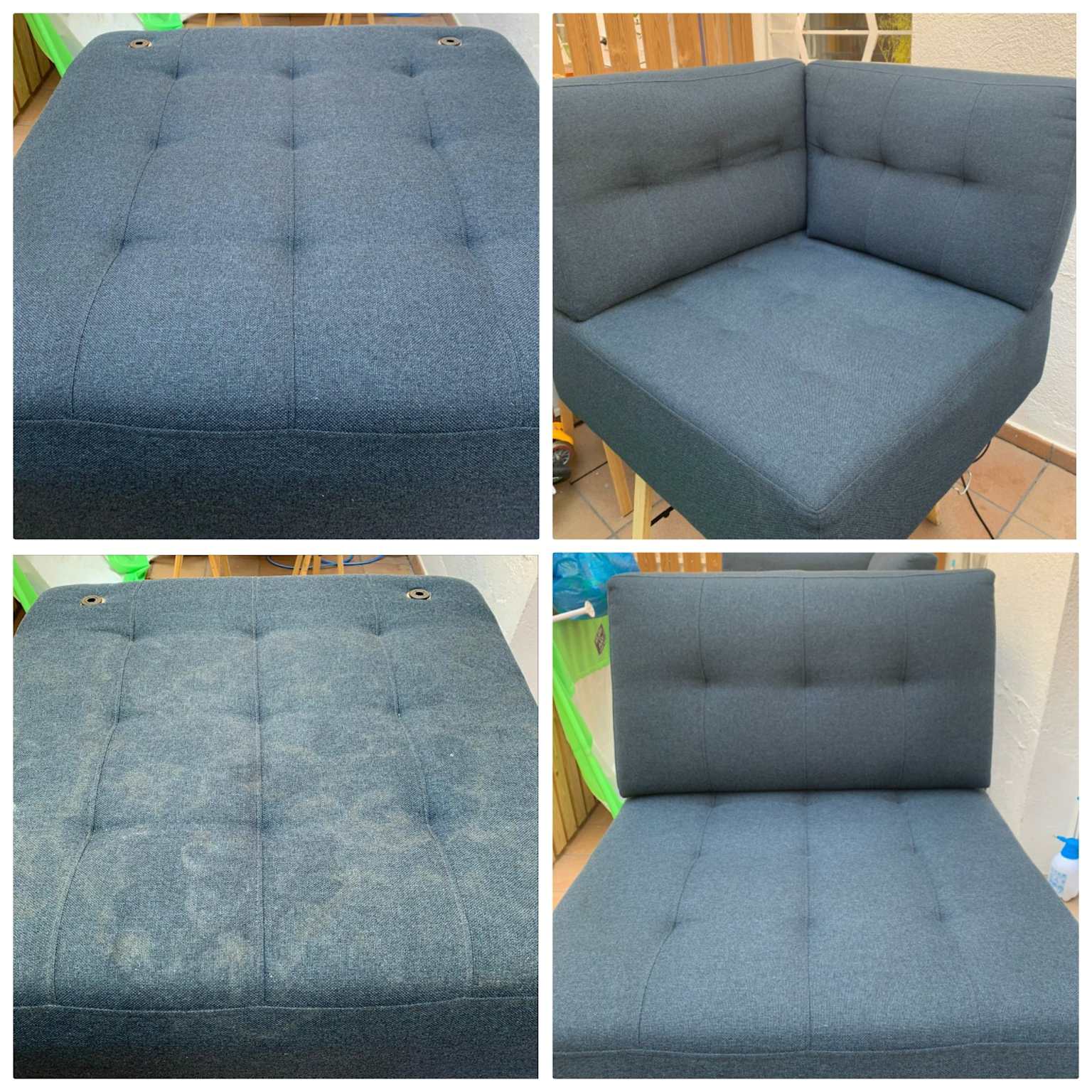 Lavado de muebles en guayaquil 3 Sofá azul DESPUÉS: impecable y como nuevo