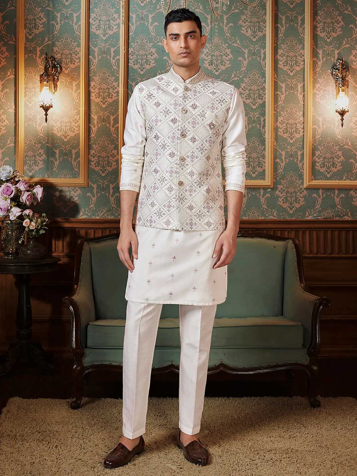 Manyata Ethnix ivory ceremonial ensemble