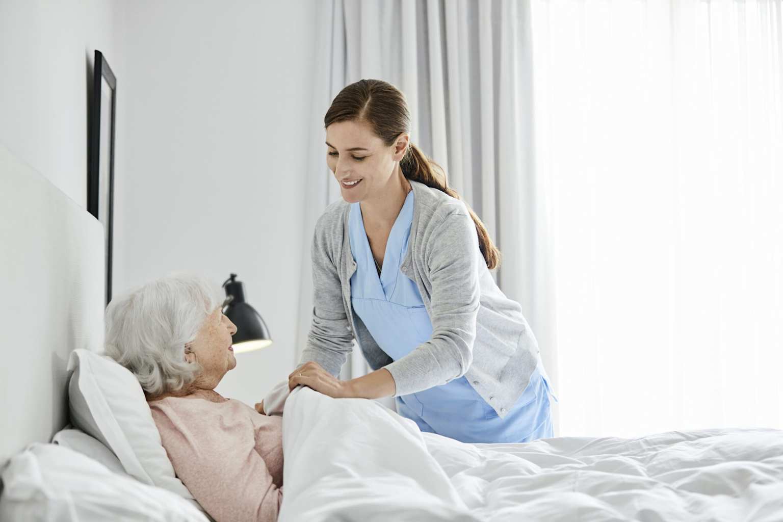 Nurse caring for elderly