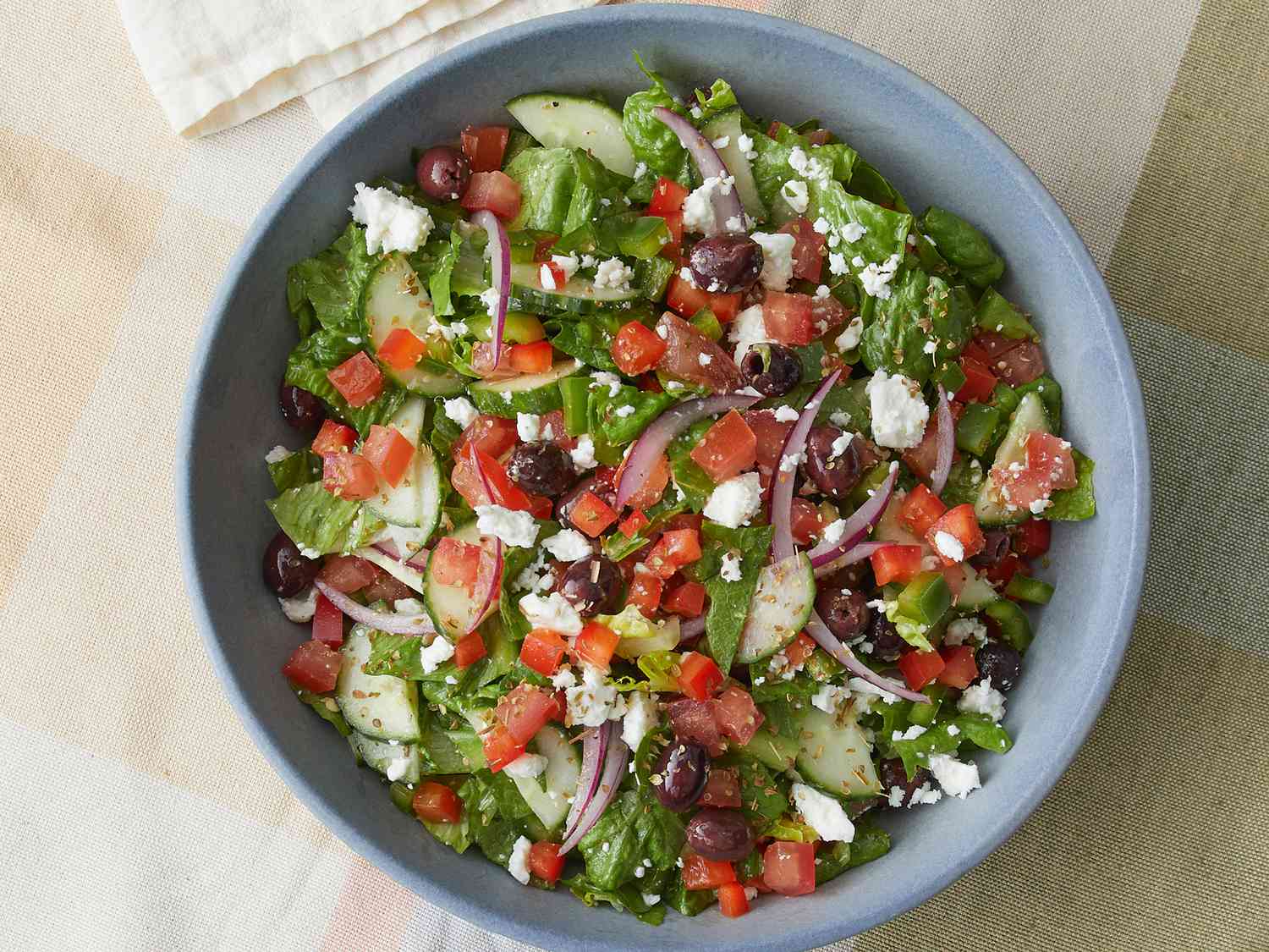Salade grecque feta olives tomates concombre