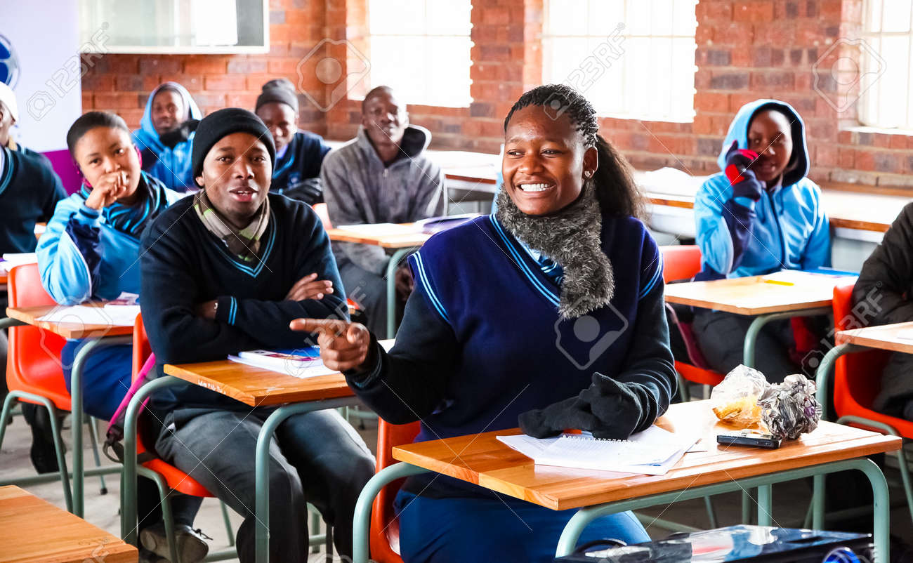 Junior high students in a classroom lesson