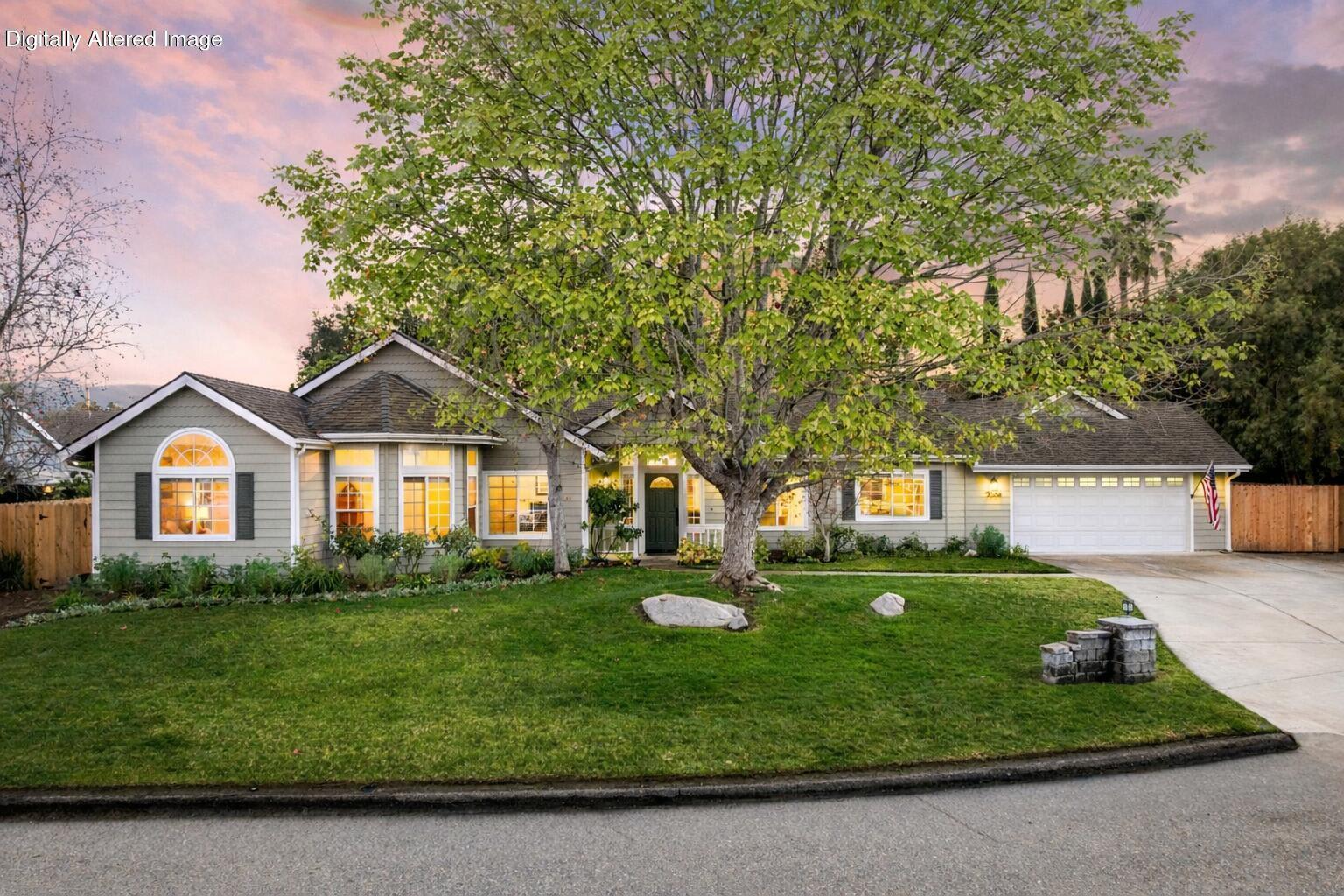 Santa Ynez residential home with front lawn