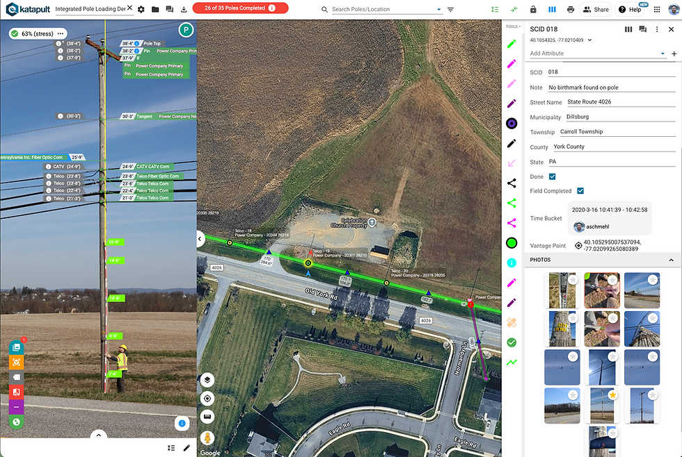 Pole loading analysis software interface