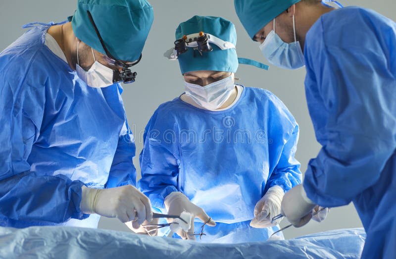 Surgical team in modern operating room