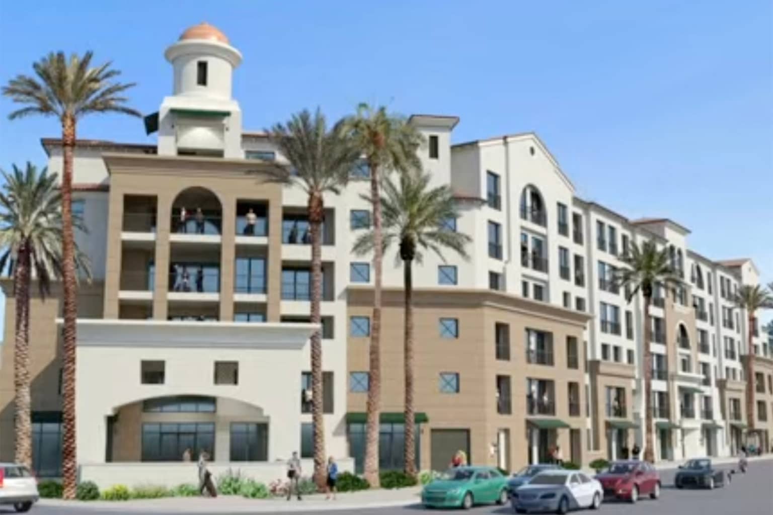 Downtown Santa Maria mixed-use building and streetscape