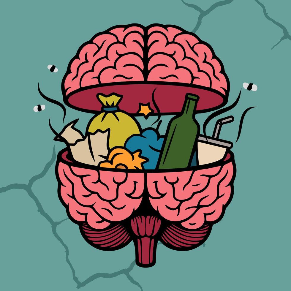 Brain with trash