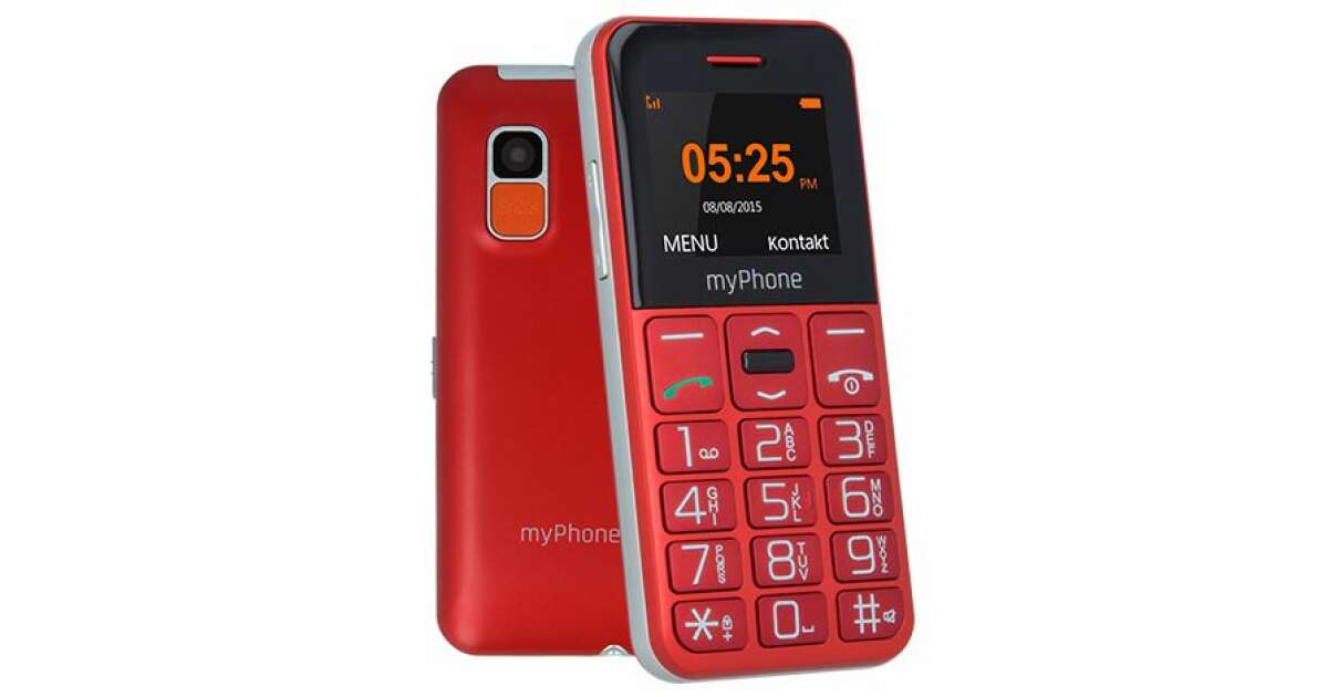 myPhone HALO Easy red отпред и отзад