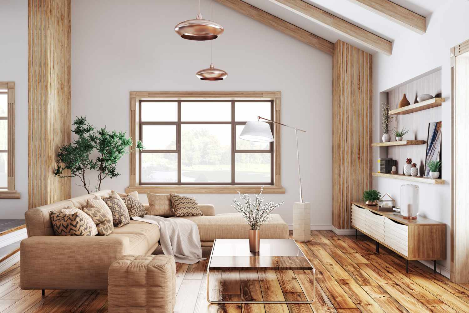 Professionally staged living room ready for a home sale