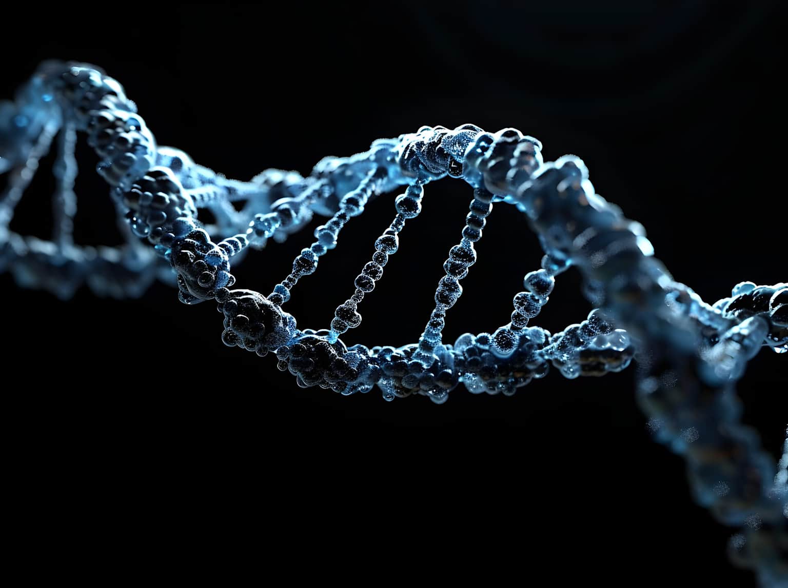 Glowing DNA double helix longevity science