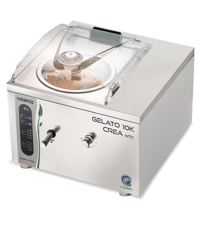 Nemox Gelato 10K Crea NTC i-Green professional gelato machine with open lid