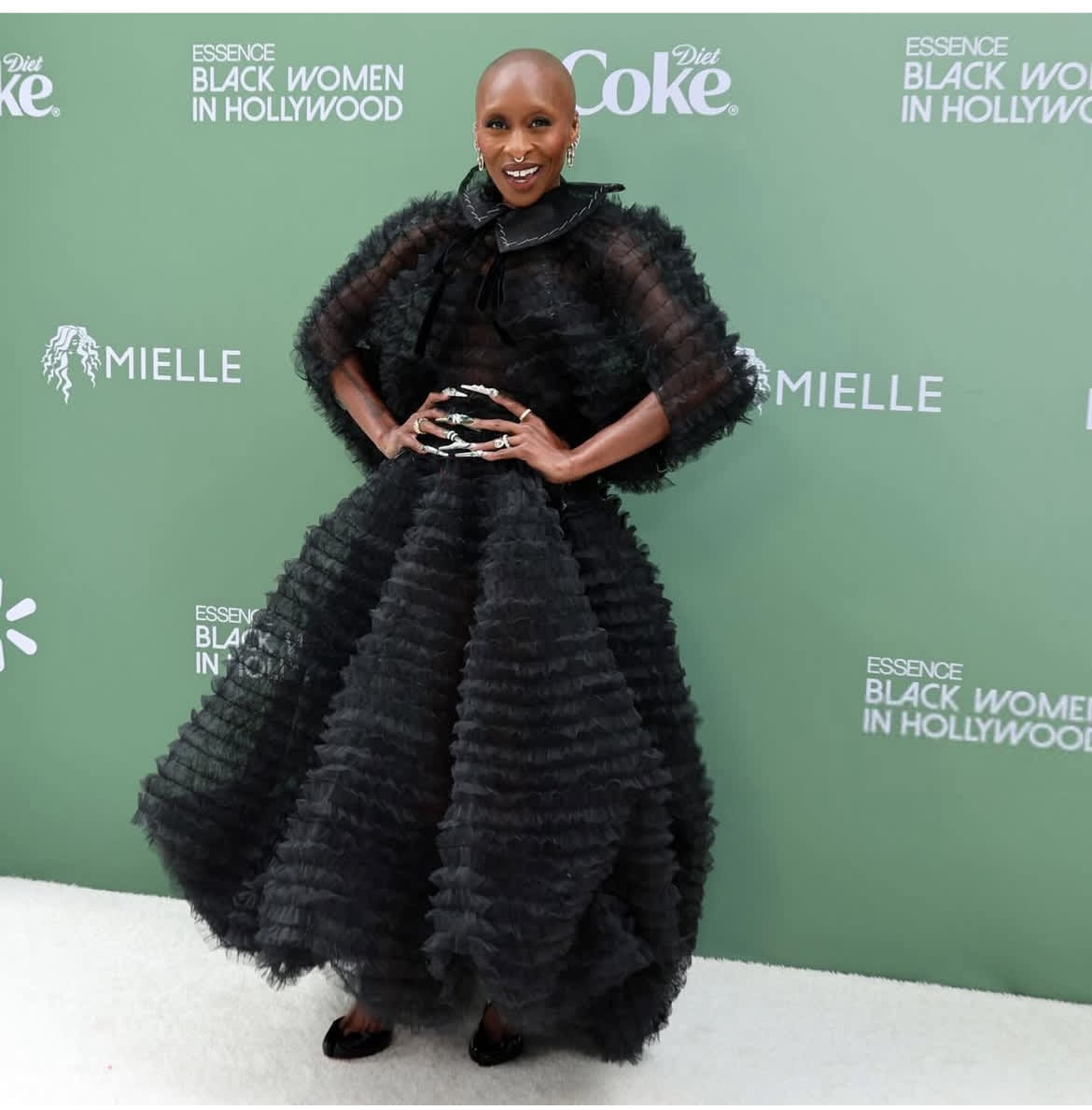 Tyra Banks black gown