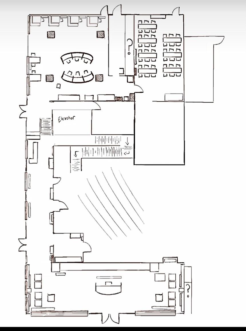 Community floor plan map of Scientology Hollywood building - ground floor