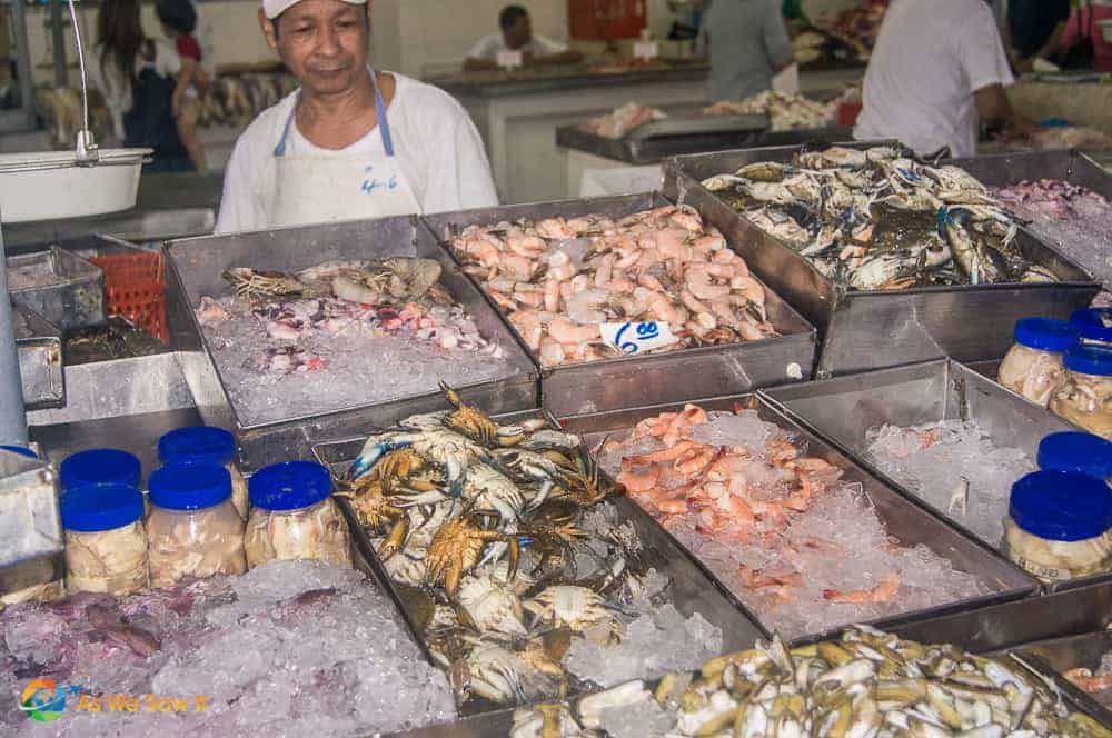Fresh seafood stalls Mercado de Mariscos Panama City