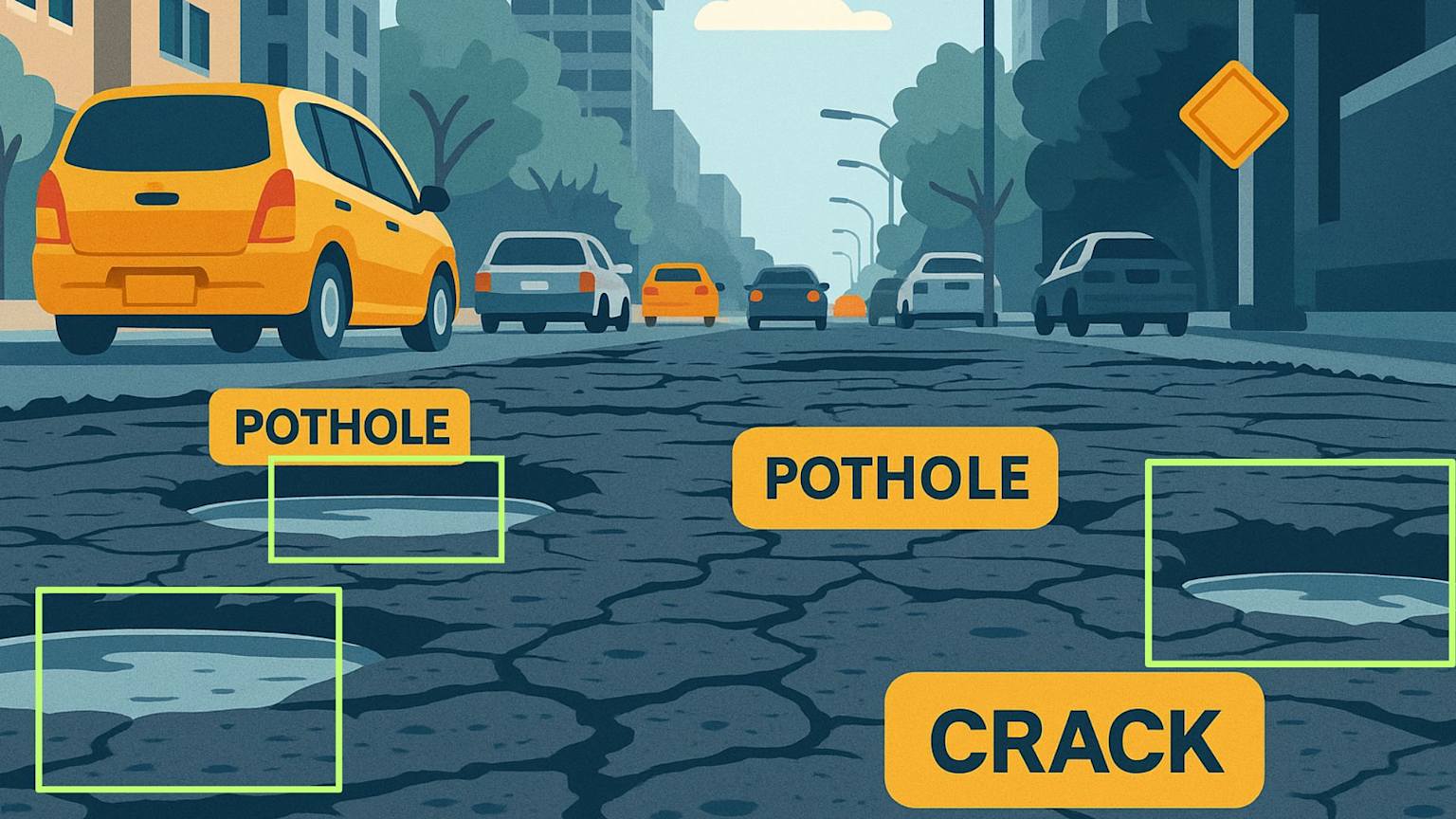 AI‑driven pothole detection concept